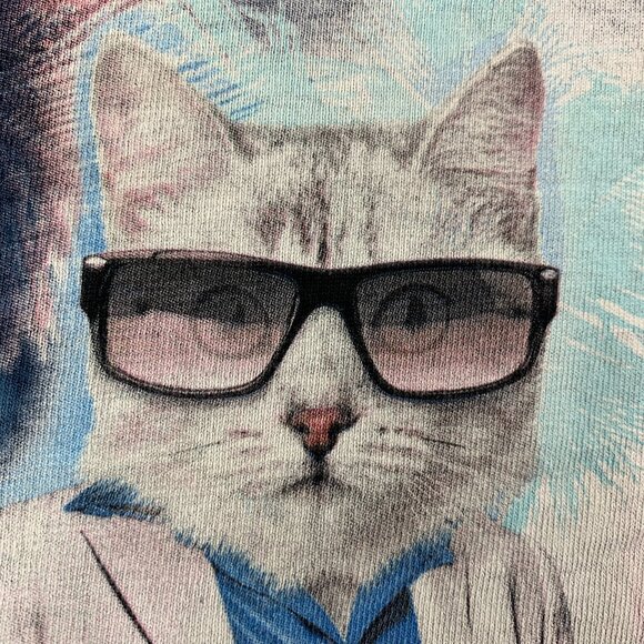 The Mountain Mens Shirt Large Blue Tie Dye Crewneck Miami Vice Cats Car Summer - Picture 4 of 8